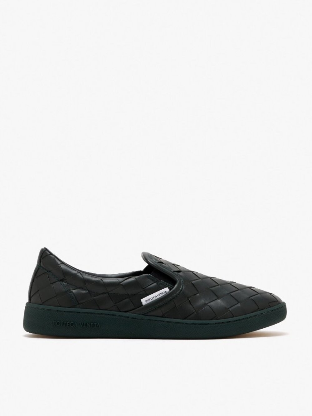 Bottega Veneta Men Sawyer Slip-On Intrecciato Leather Sneaker Dark Green IT 43 - Picture 1 of 7